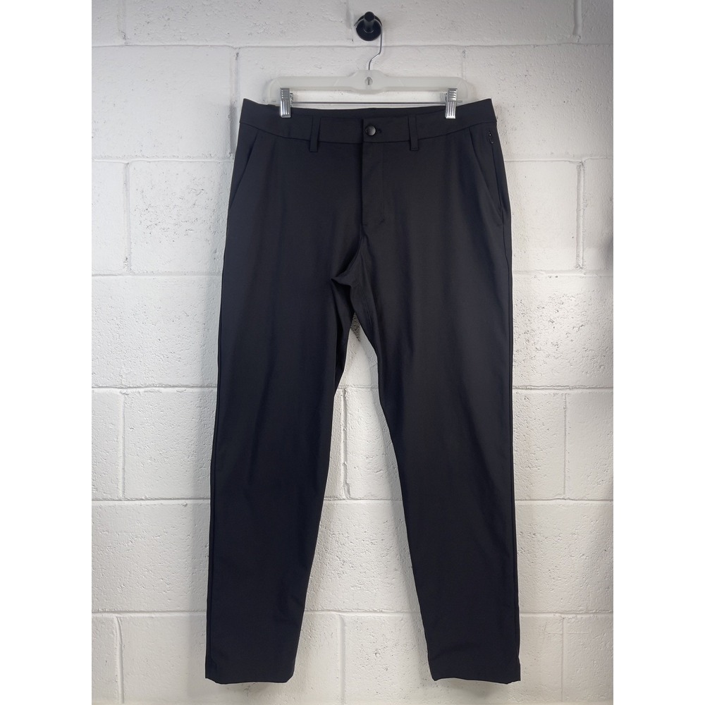Lululemon Mens Commission Pant ABC Trouser Slim-Fit Pant 34x30 Black Warpstreme